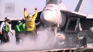 FA18EF Super Hornet Catapult Launchs  USS Enterprise Flight Deck Operations [upl. by Ledniahs396]