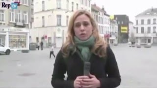 Female reporter attacked live on air in Molenbeek during reporting [upl. by Vernice84]