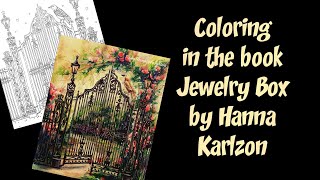 Speed coloring in the book Jewelry Box Smyckeskrinet by Hanna Karlzon [upl. by Soirtemed]