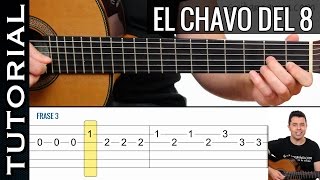 como tocar CHAVO DEL 8 en guitarra FACIL Principiantes y novatos acústica o criolla tutorial [upl. by Nylevol]