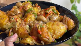 Recette Ivoirienne  Pommes de terre croustillantes sautées aux légumes 💣🔥 [upl. by Rellek]