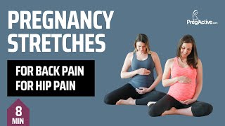 Pregnancy Stretches for Back and Hip Pain [upl. by Marela]