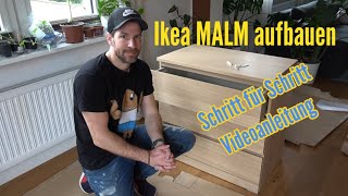 Ikea Malm Kommode aufbauen zusammenbauen Schritt für Schritt Aufbau IKEA MALM montieren Anleitung [upl. by Fortier]