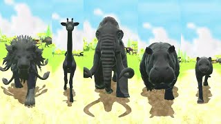 All Black Colored Animals Races  Woolly Mammoth Tiger Cheetah Lion Hippo [upl. by Naitsihc721]