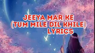 Jeeya Mar ke Tum Mile Dil Khile Lyrics [upl. by Kcirdahc]