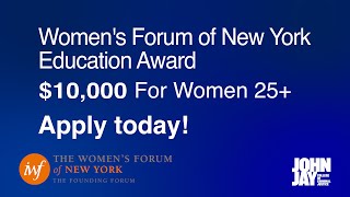 10000 Women’s Forum of New York Education Fund Award [upl. by Sucramat829]