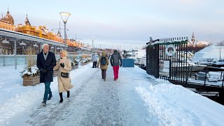 2021 Winter Walk in Stockholm Östermalm  Strandvägen 4K [upl. by Rexana153]