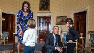 The President amp The First Lady Surprise Visitors on White House Tours [upl. by Aerdnaek884]