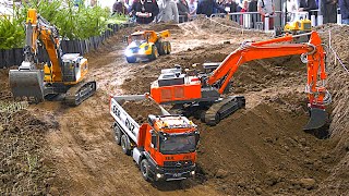 Fantastic RC Construction Site RC Excavators Dump Trucks Faszination Modellbau Friedrichshafen 2023 [upl. by Silvio586]