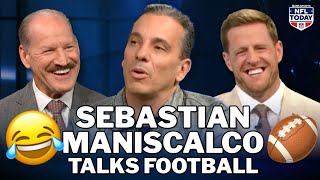 Sebastian Maniscalco jokes around with JJ Watt and NFL Today crew [upl. by Zosi242]