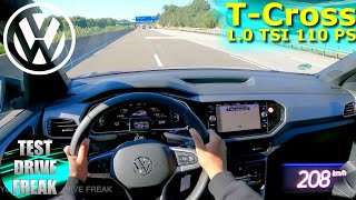 2022 Volkswagen TCross 10 TSI DSG 110 PS TOP SPEED AUTOBAHN DRIVE POV [upl. by Nagem]