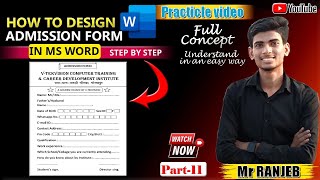 How to Make Admission form in MS Word  MS Word mein Admission form kaise banaye  Full Concept [upl. by Auhsot64]