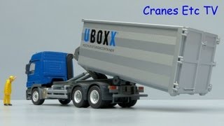 Conrad MercedesBenz Actros Truck  UBoxx Hook Arm Container by Cranes Etc TV [upl. by Fenton765]