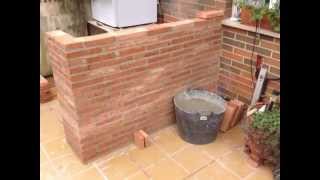 Como se hace una barra de ladrillo rustico  Rustic brick bar  Construction  Parte 1 [upl. by Eadnus70]