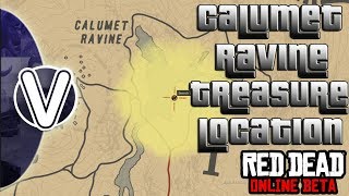 RED DEAD REDEMPTION 2 ONLINE  Calumet Ravine Treasure Location RDR2 ONLINE Treasure Map Guide [upl. by Kcira871]