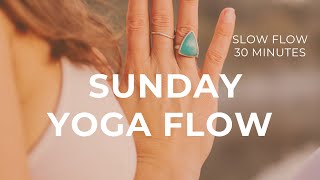 Sunday Yoga Flow  gentle yoga to release the week [upl. by Lebbie218]