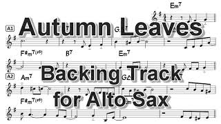 Autumn Leaves  Backing Track with sheet music for Alto Sax BPM170 [upl. by Aket]