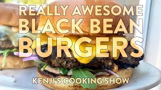 Really Awesome Black Bean Burgers  Kenjis Cooking Show [upl. by Cronin]