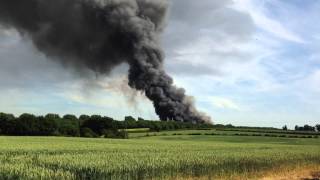 Large fire at Norbert DentressangleChristian Salvesen in Easton Lincolnshire [upl. by Jaban742]