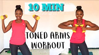 TONED ARMS WORKOUT AT HOME Get rid of flabby arms in a weekJanekate Fitness [upl. by Ahgiela532]