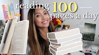 trying to read 100 pages a day for a week  reading vlog🌟 [upl. by Annyl]