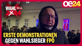 Erste Demonstrationen gegen Wahlsieger FPÖ [upl. by Assylem]