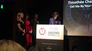 Timothée Chalamet winning Best Actor at the London Critics Circle awards [upl. by Arodaeht]