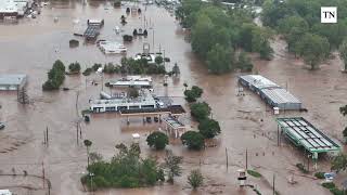 NC flooding in Asheville and Black Mountain Damage seen via drone footage in aftermath of Helene [upl. by Oinoitna]