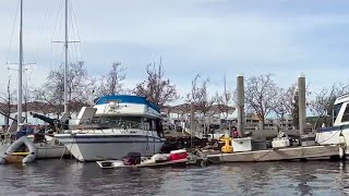 Authorities begin clearing scofflaw boaters from Oakland Estuary [upl. by Eilla]