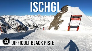 Skiing difficult black piste 33 in Ischgl Samnaun [upl. by Kiernan514]