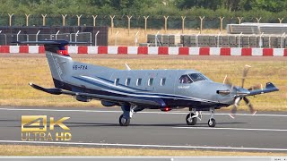 4K Pilatus PC12 NGX from Pilatus Flugzeugwerke HBFXA arrival at RAF Fairford RIAT 2022 Airshow [upl. by Eserrehs]