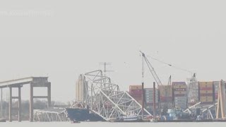 Crews remove containers from Key bridge ship crash [upl. by Araas]