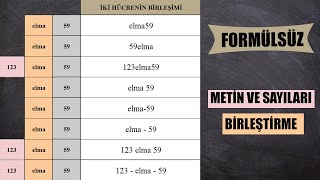 Excelde Ayrı Hücrelerdeki Sayı Ve Metinleri Tek Hücrede Birleştirme [upl. by Amarette]