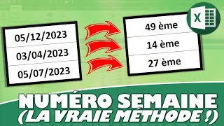 Comment obtenir efficacement le numéro de semaine d’une date donnée sur Excel [upl. by Sherrill702]