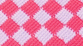 How to Crochet Entrelac Stitch Tunisian Crochet Patchwork Step by Step [upl. by Mandle]