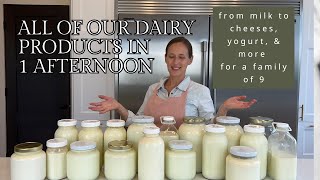 ALL our dairy products in 1 afternoon  homemade dairy recipes for busy moms [upl. by Assina567]