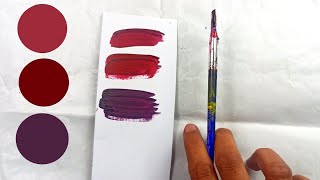 How to make MaroonBurgundyDark red color  Acrylic color mixing  Aayushiiart [upl. by Cocks499]