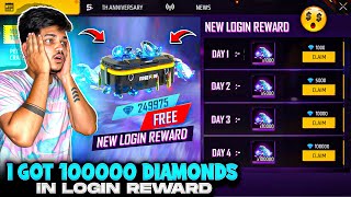 Free Fire I Got 100000Diamonds💎 In Login Rewards 😍 Garena Free Fire [upl. by Hellah695]