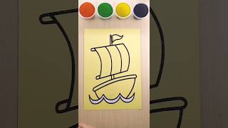 Sand painting Ship art sandart shorts kidscoloring [upl. by Carolin1]