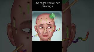 Removing infected piercing from face shorts asmranimation asmr animation [upl. by Lekcar109]