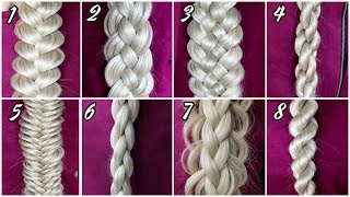 8 Basic Braids  HOW TO BRAID FOR BEGINNERS Braid Tutorial on yourself by Another Braid [upl. by Johnathan752]