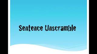 Sentence unscramble [upl. by Doug967]