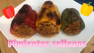 Pimientos rellenos de arroz y carne picada [upl. by Norha932]