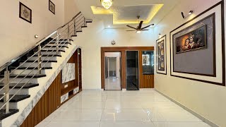 Tour Of 100Gaj 3bhk East facing house with premium interior work  165 by 55 house design [upl. by Alolomo]