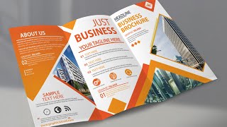 Tri fold brochure design in illustrator  Illustrator tri fold brochure design tutorial [upl. by Stav615]