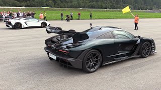 Mclaren Senna vs Lamborghini Aventador SVJ [upl. by Joslyn]