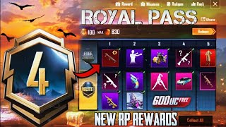 🔥A4 ROYAL PASS  1 TO 100 RP REWARDS  ACE 4 ROYAL PASS LEAKS  A4 ROYAL PASS PUBG MOBILEBGMI [upl. by Omissam856]