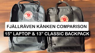 Fjällräven Kånken Comparison  15” Laptop amp 13” Classic Backpack  Travel Favorite  My First Video [upl. by Lenor387]