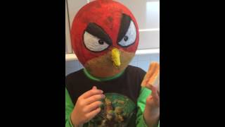 Amazing Angry Birds Mask  Red paper mache for kids [upl. by Delwin468]