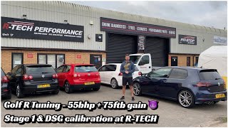 VW Golf R remap Stage 1  55 BHP  75 FTB gain from just an ECU calibration at RTech Performance [upl. by Eissolf655]